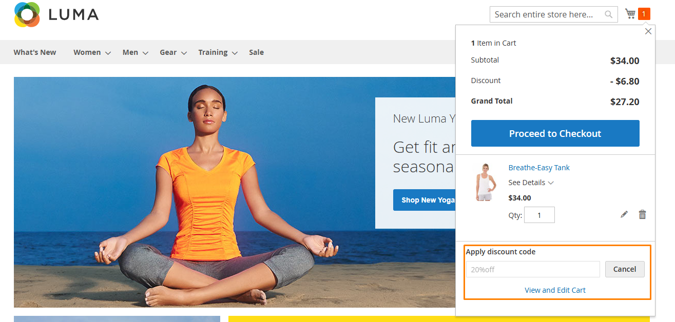 Mini Cart With Coupon Applied