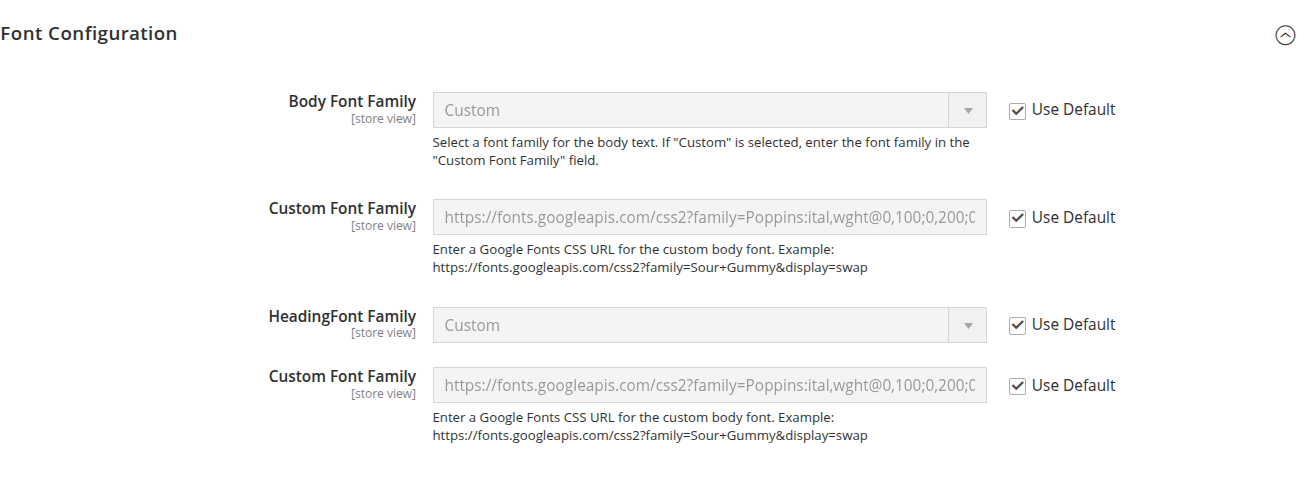 Font Configuration
