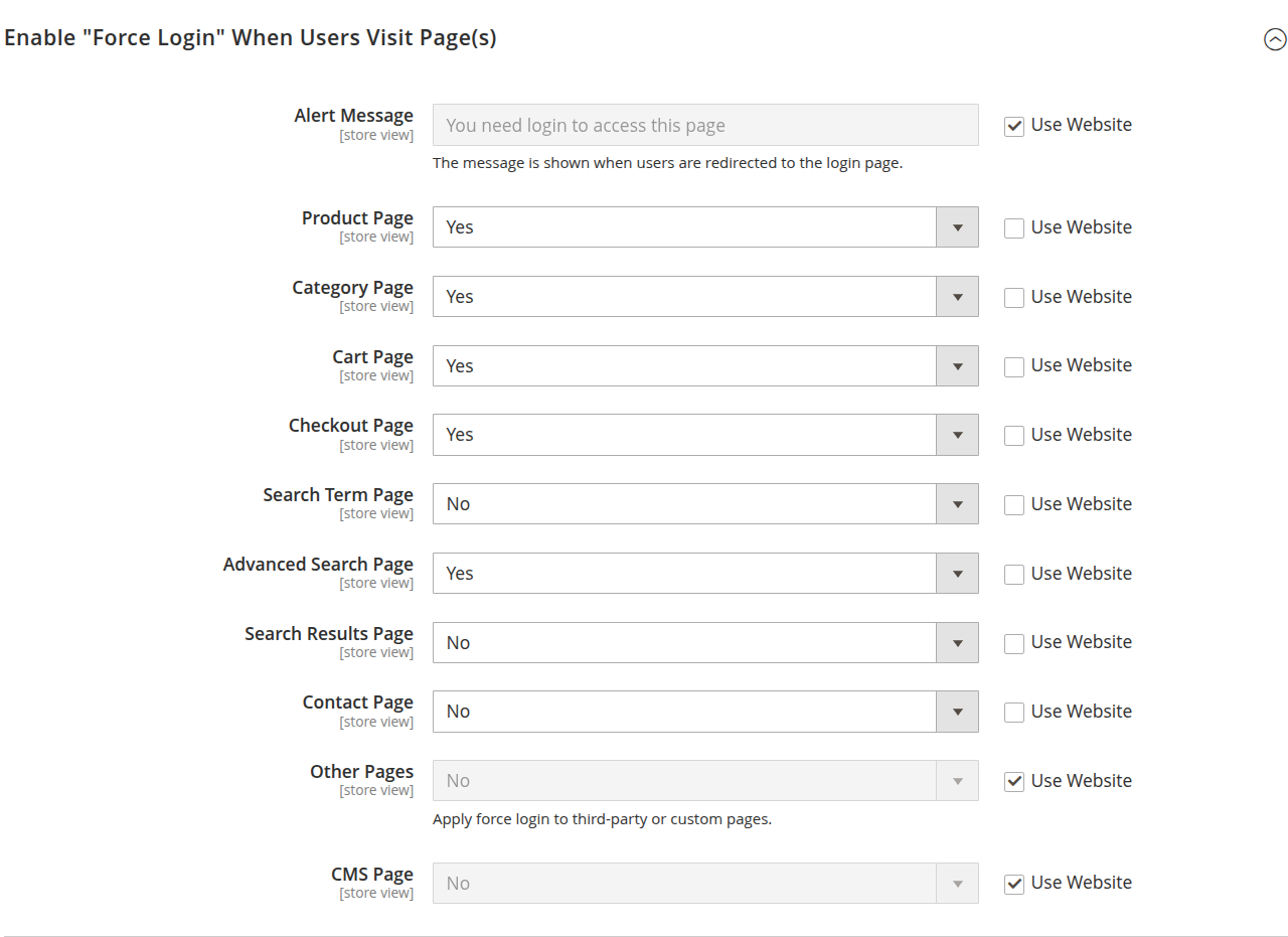 Force Login Configuration
