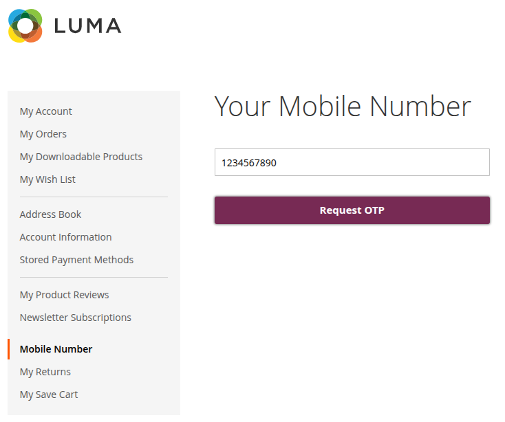 Account Mobile Number Screenshot