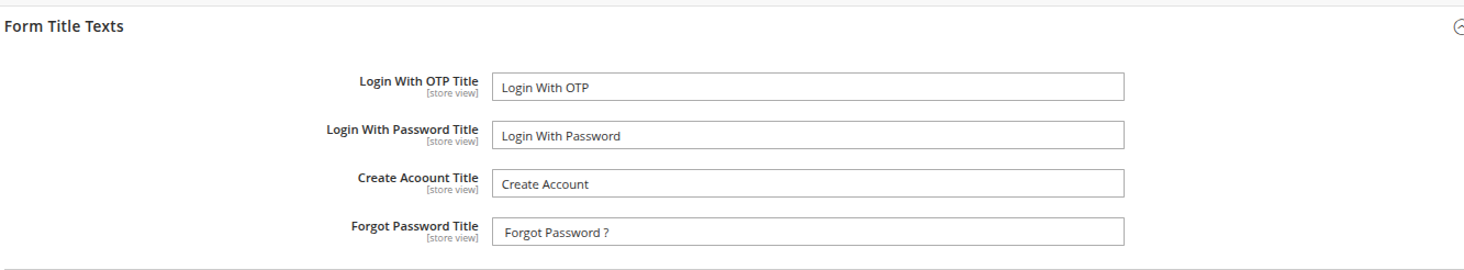 Form Title Texts Screenshot