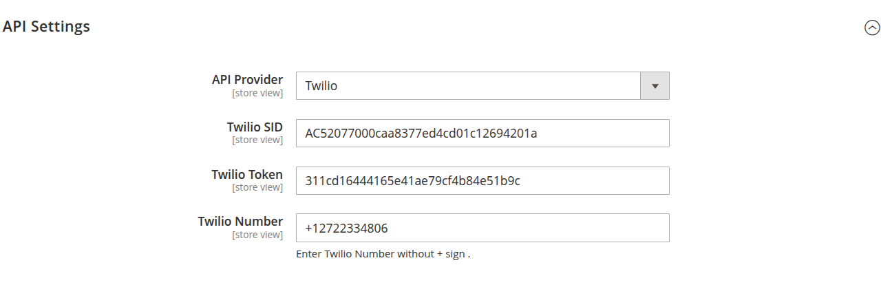 SMS Notification Configuration