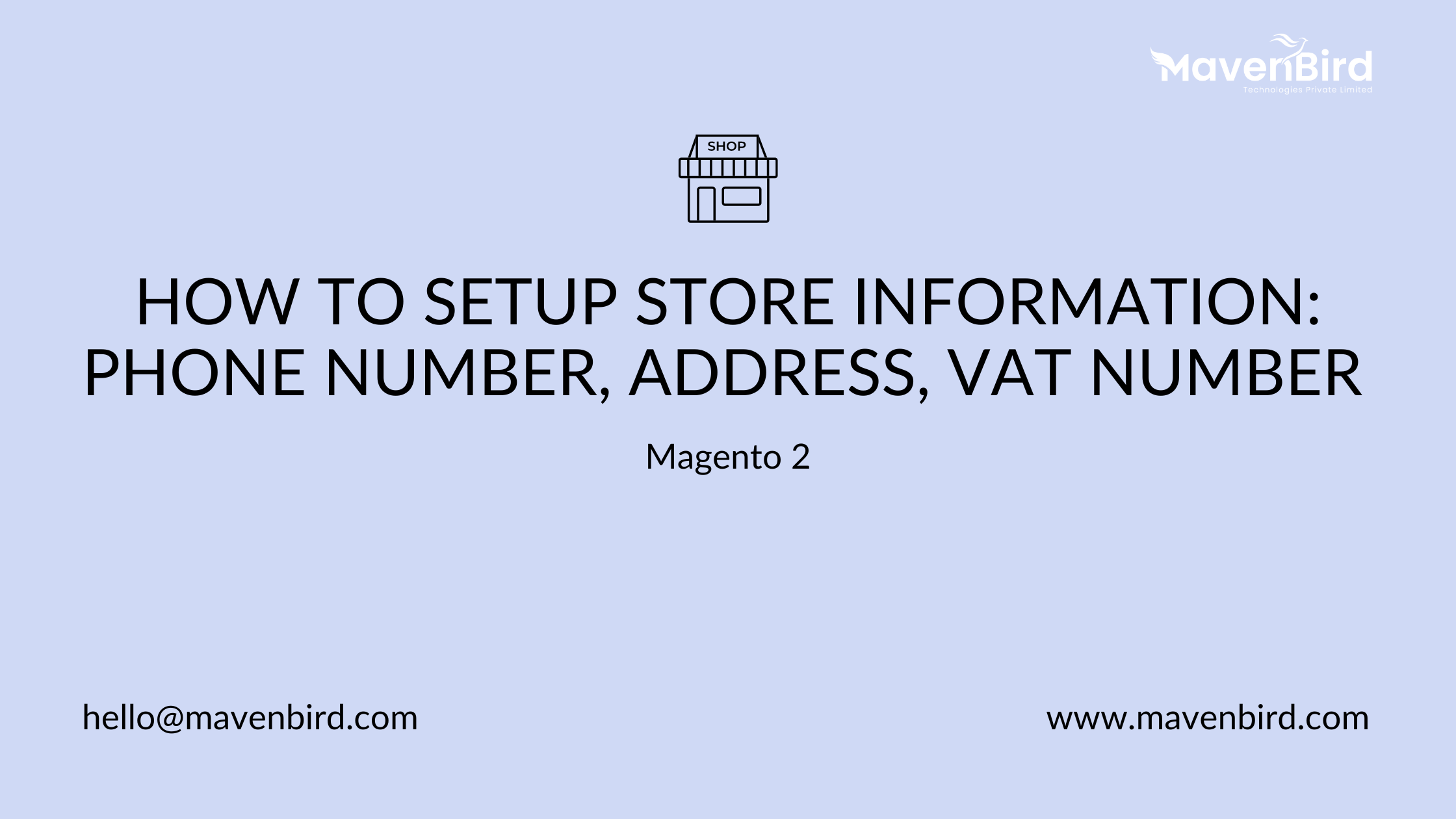 How to setup store information: phone number, address, VAT number in Magento 2