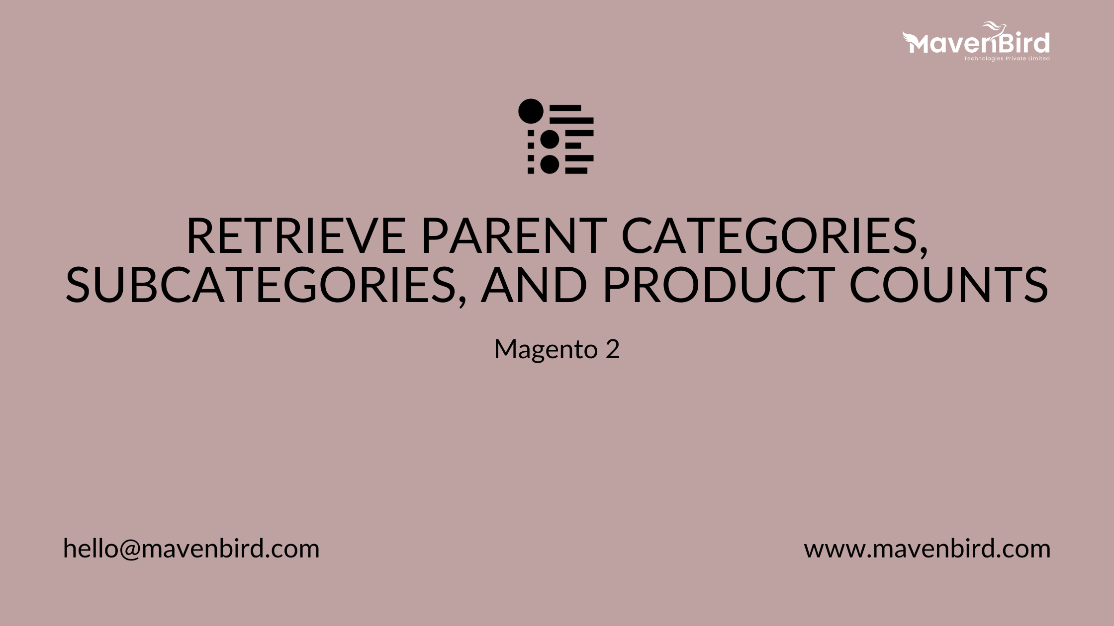  Magento 2: Retrieve Parent Categories, Subcategories, and Product Counts