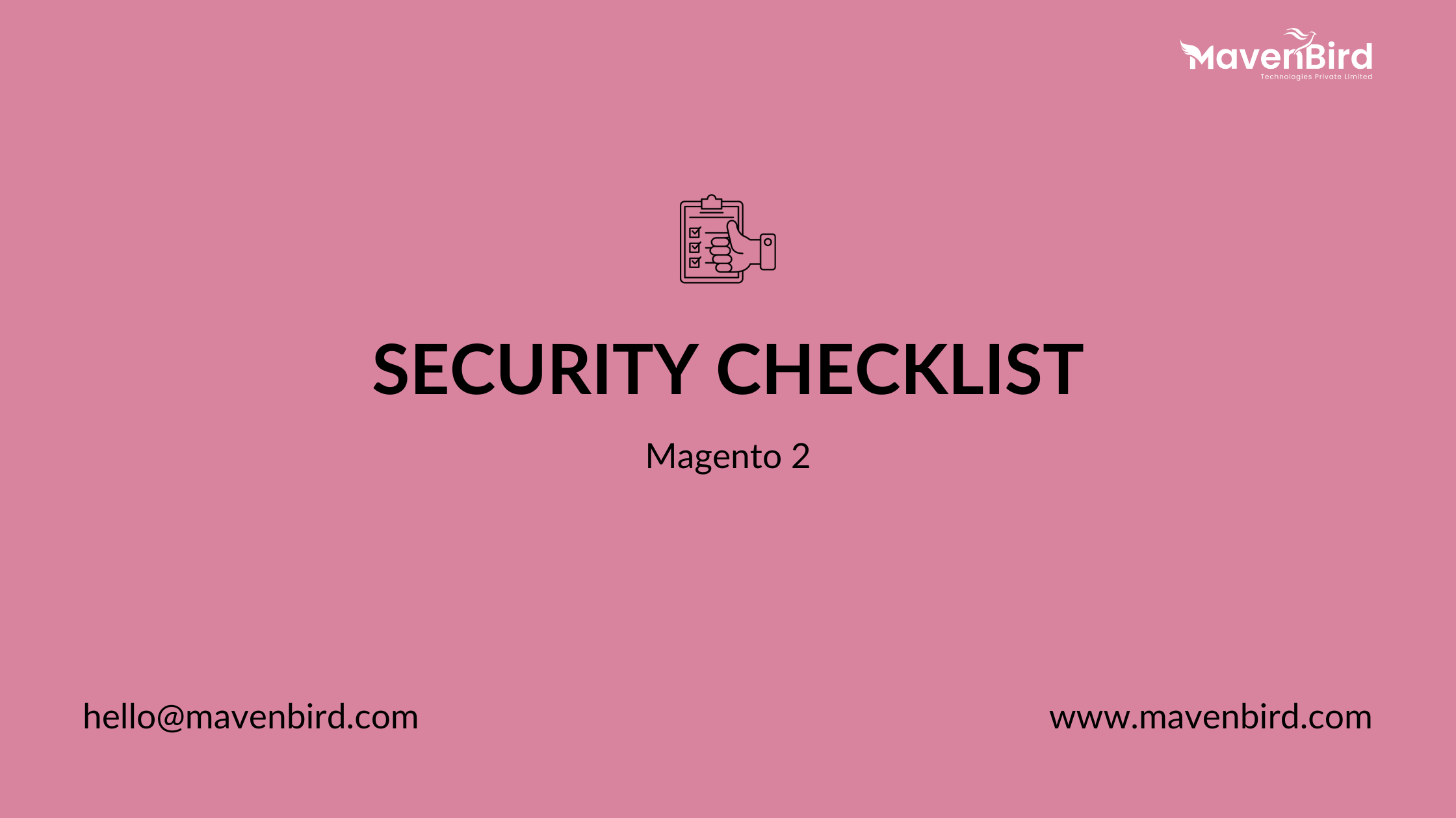 Security Checklist in Magento 2