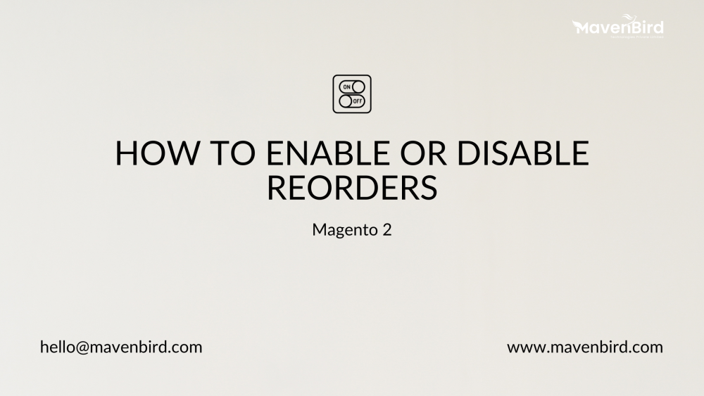 How to enable or disable reorders in Magento 2