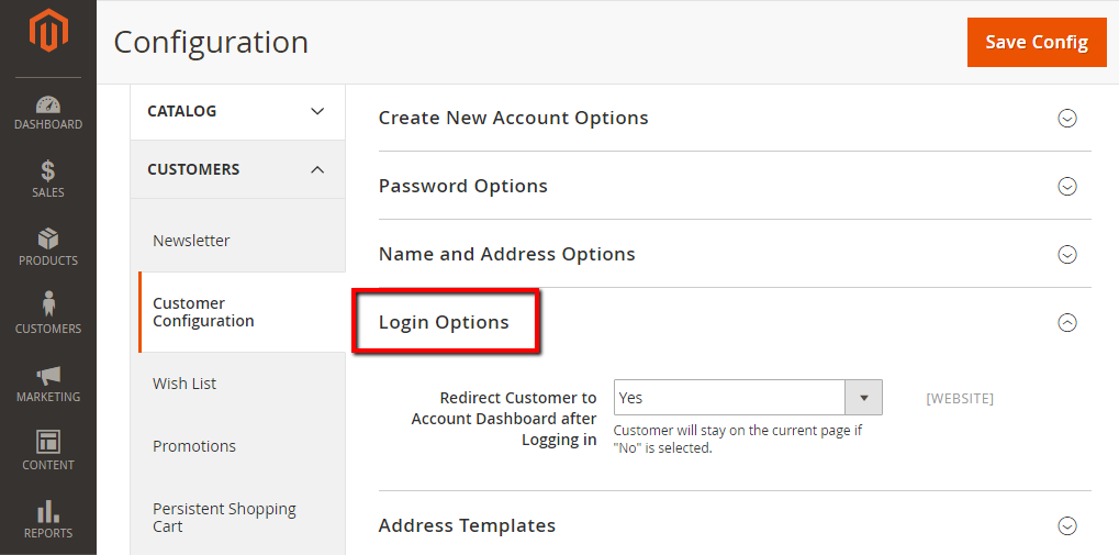 Customer Configuration