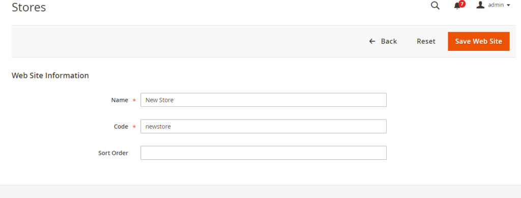 Admin sidebar