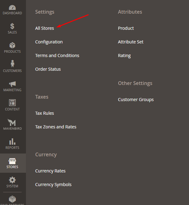 Admin sidebar