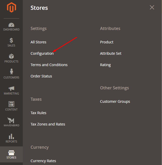 Admin sidebar
