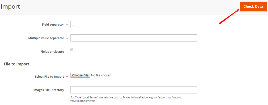 Import CSV file