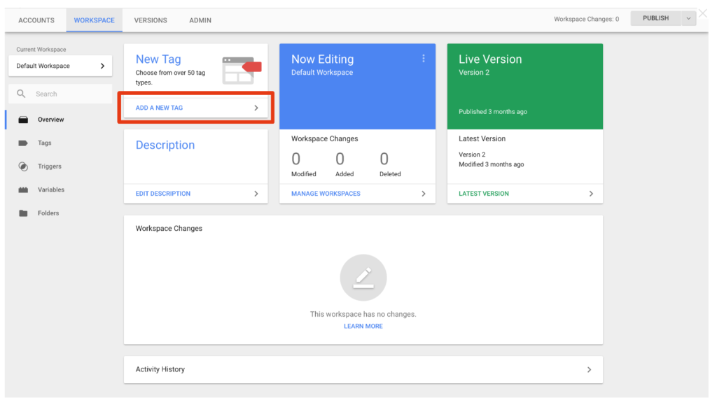 Sign into your Google Tag Manager account