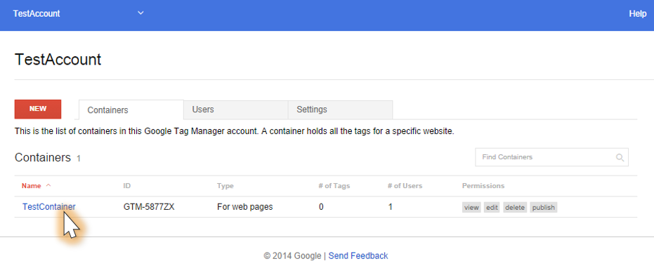 Sign up a Google Tag