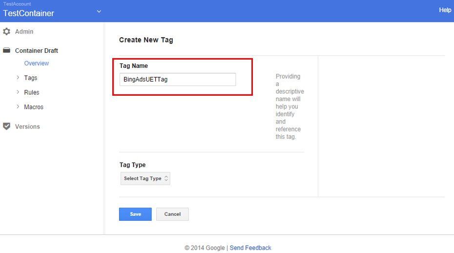 Enter the new Tag Name