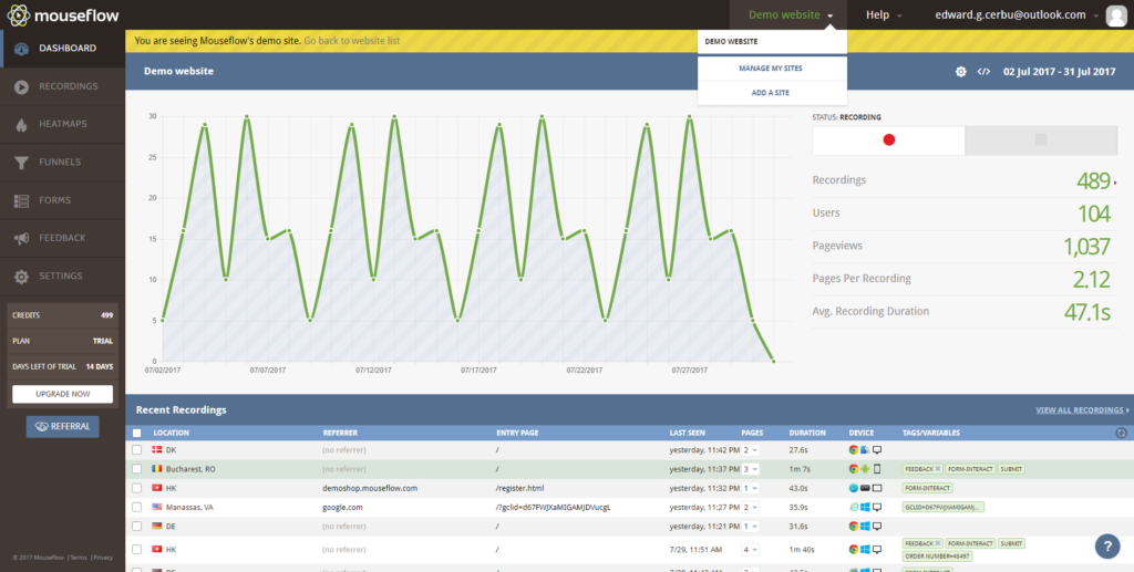 Configure Mouseflow Session