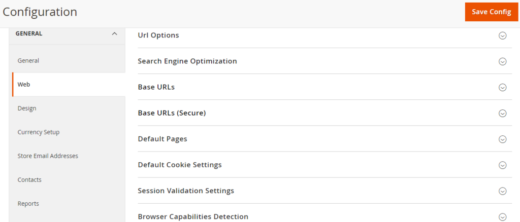The settings page will be displayed