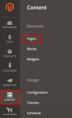 Navigate to Content > Page
