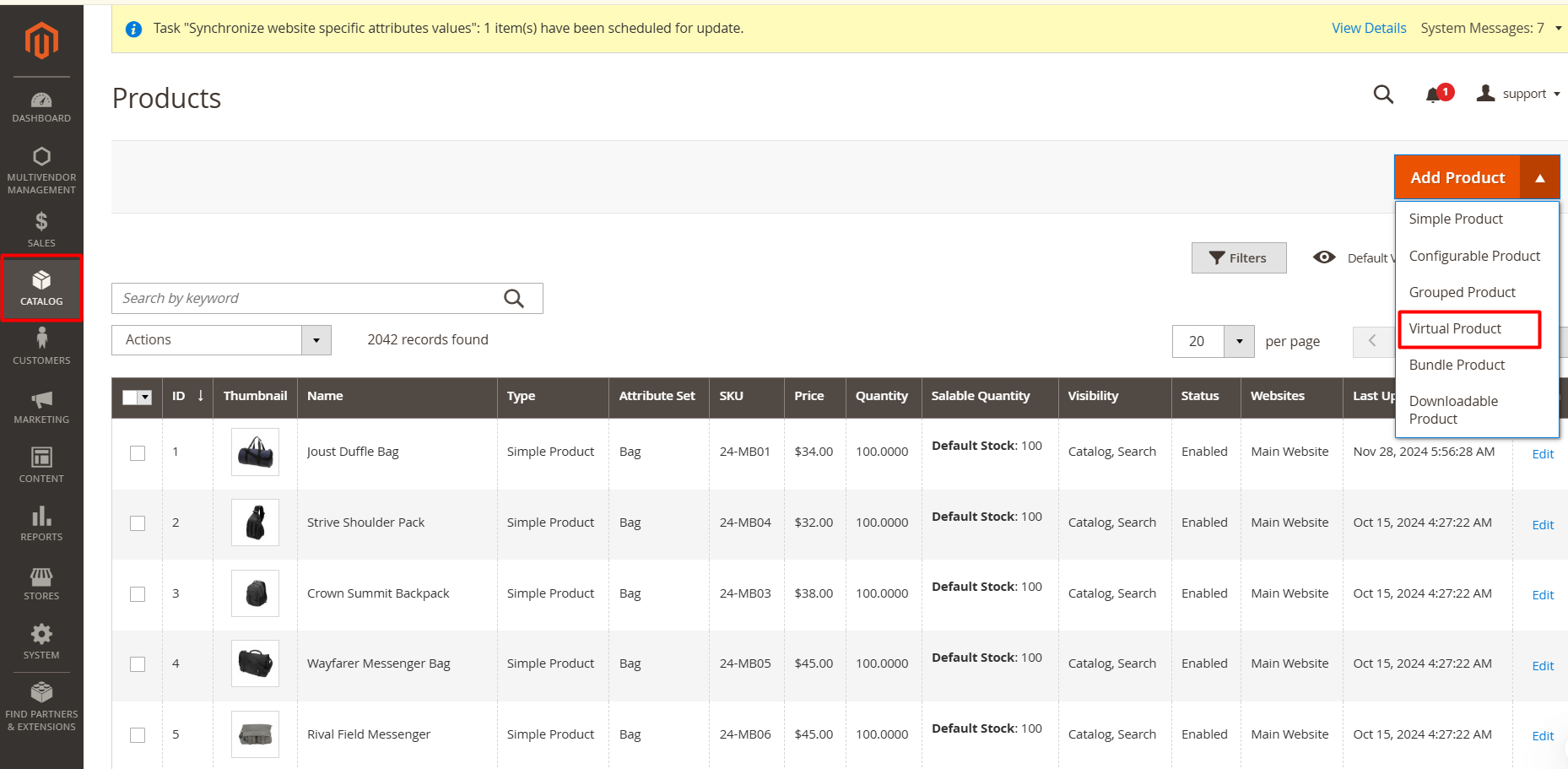 Add Virtual Product in Magento 2