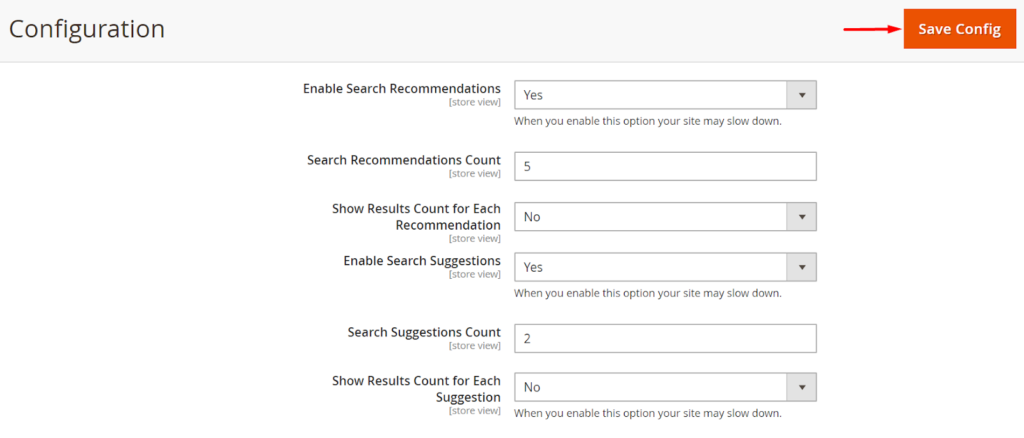 Configure Suggestions and Recommendations