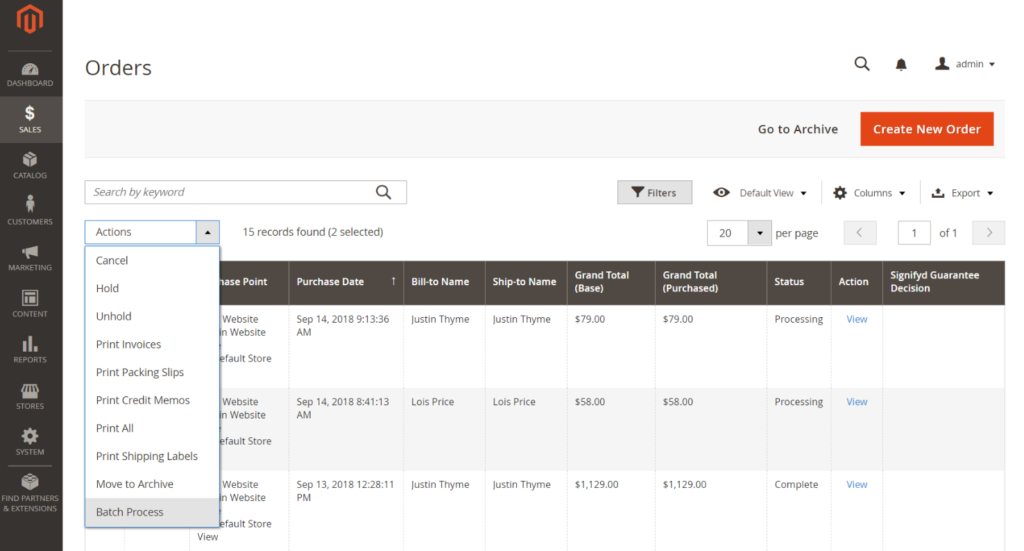 Implement A Batch Of Orders