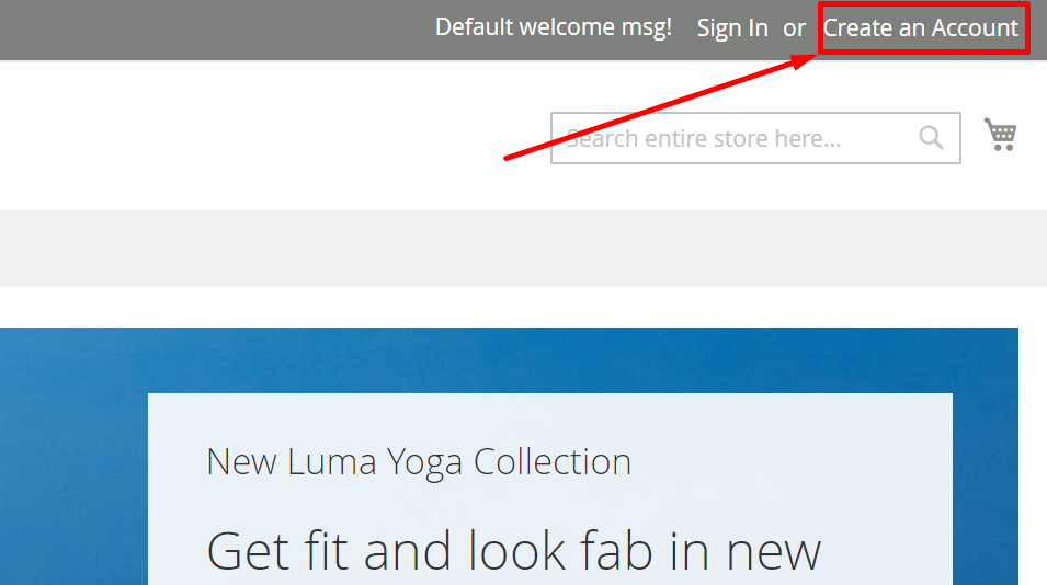 Click To The Create An Account Link