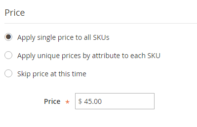 Configure the configurable product price