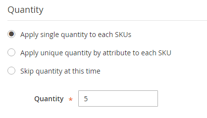 Configure the Quantity
