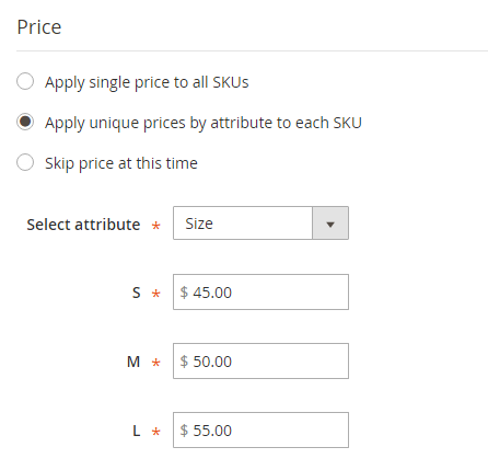 Apply a Unique Price for Each SKU