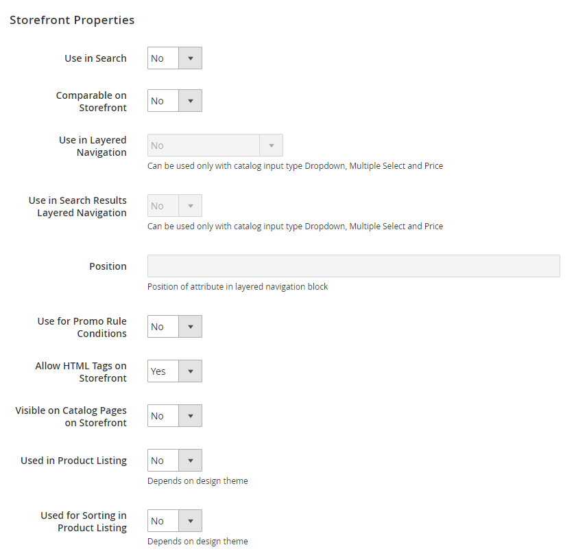Complete the Storefront Properties
