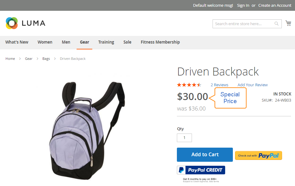 product page