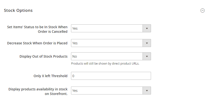setup Stock in Magento 2