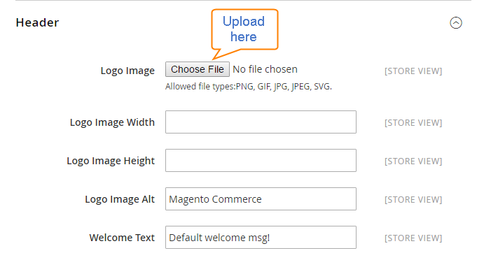 Header section