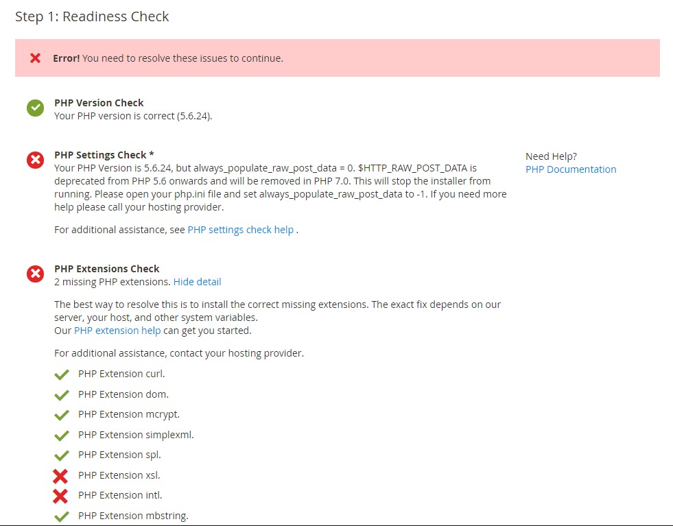 Start Readiness Check