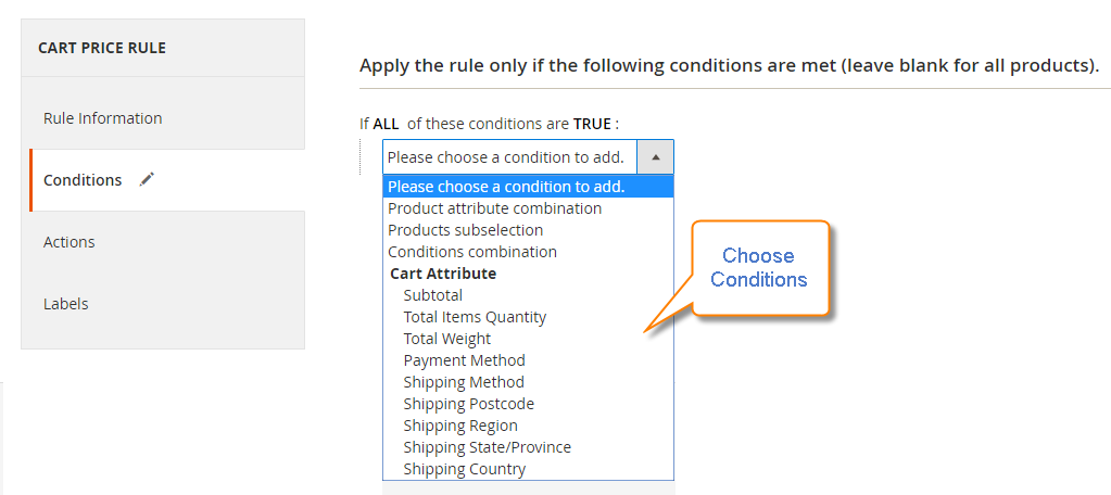 Set conditions
