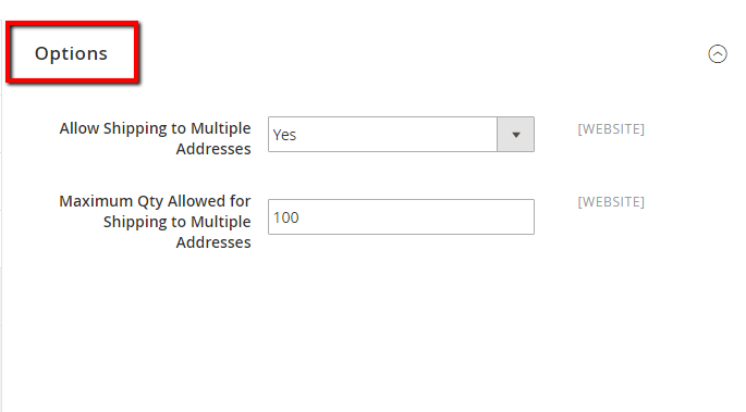 Multishipping Settings