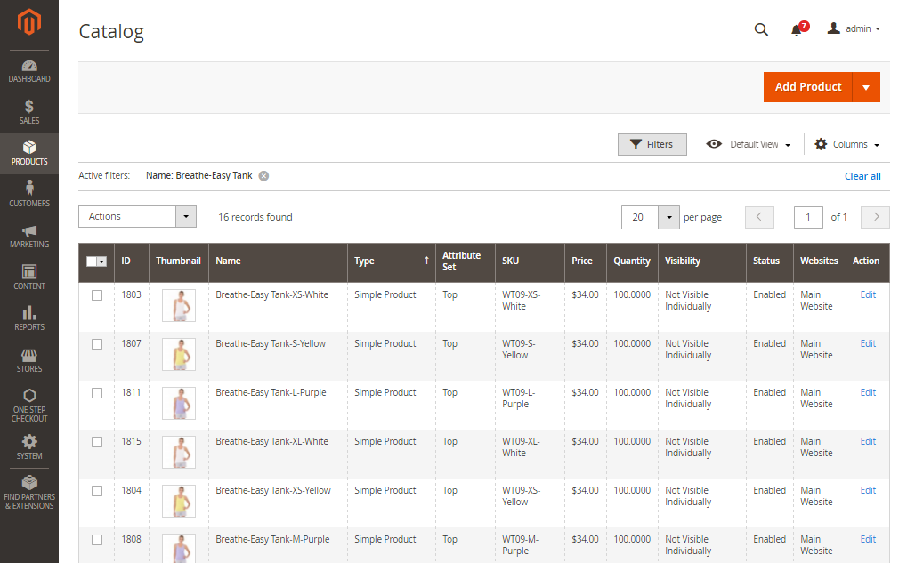 Admin panel