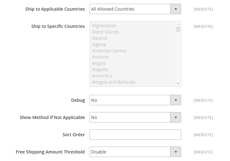 Applicable Countries