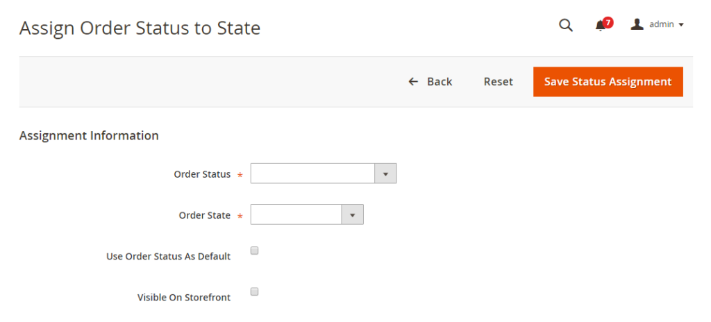 Assign Order Status to State