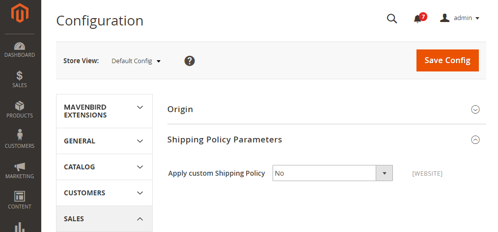 Admin panel