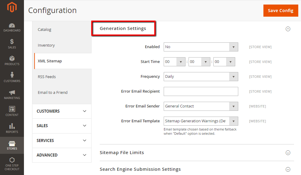 Generaration Setting