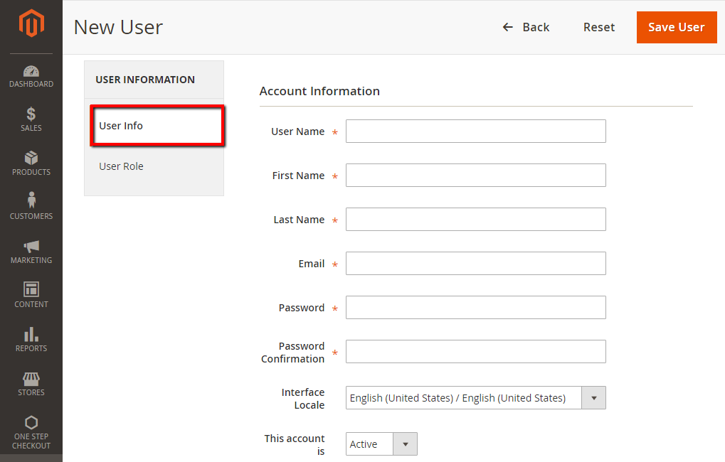 New User Information