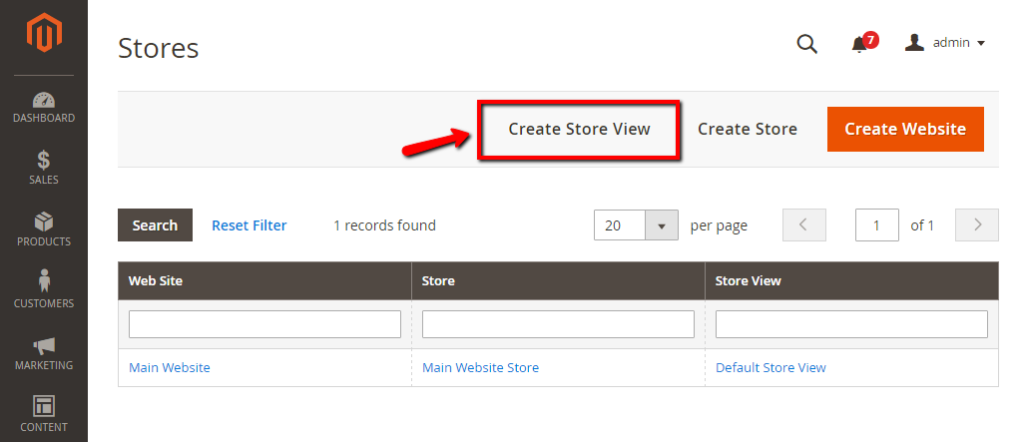 Create Store View