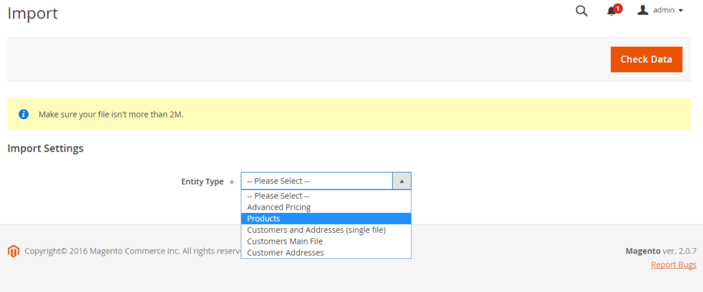 Import Settings