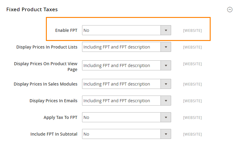 Fixed Product Tax