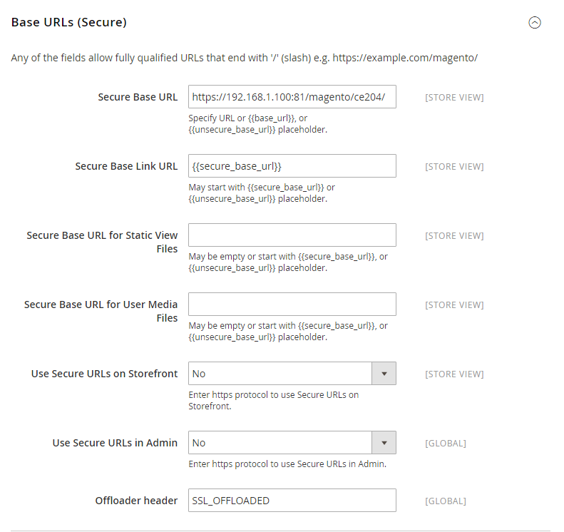 Secure Base URLs