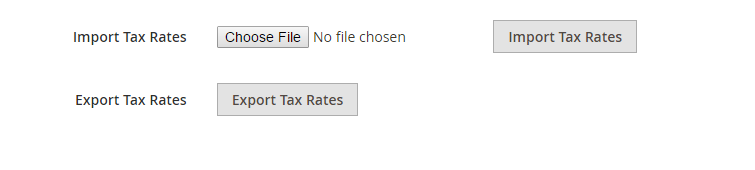 Import Export Tax Rate