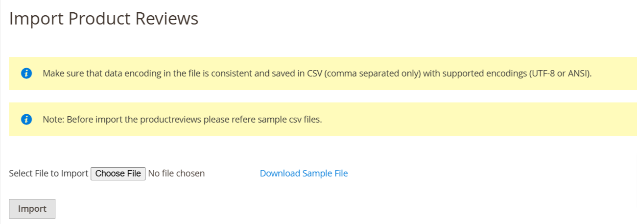iimport_reviews Page