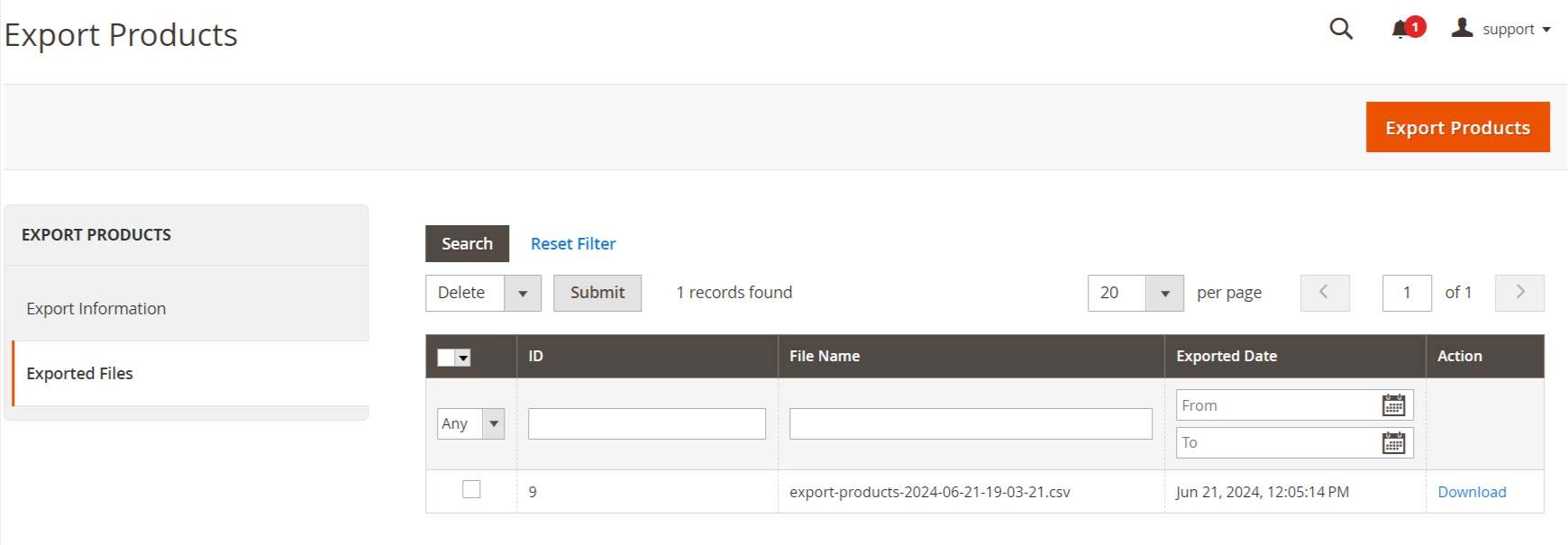 export-product-csv-2 Page