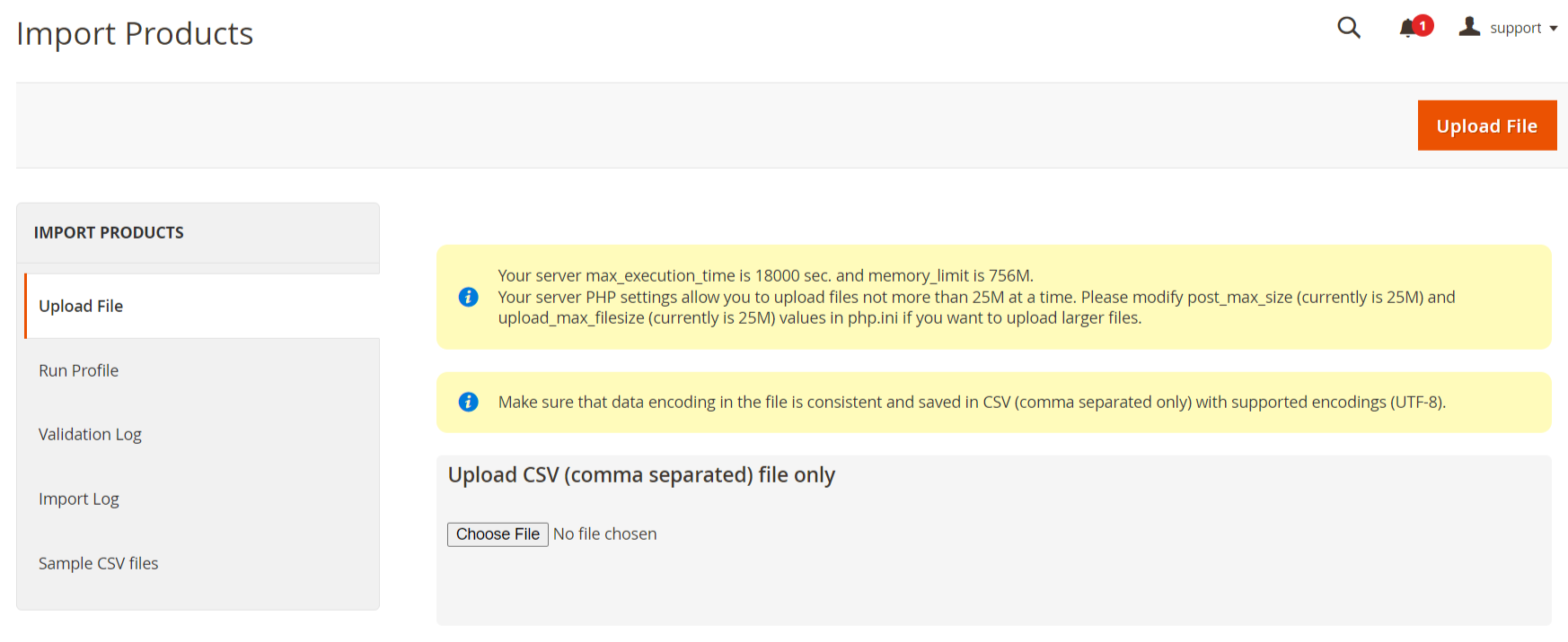 import-product-upload-file Page