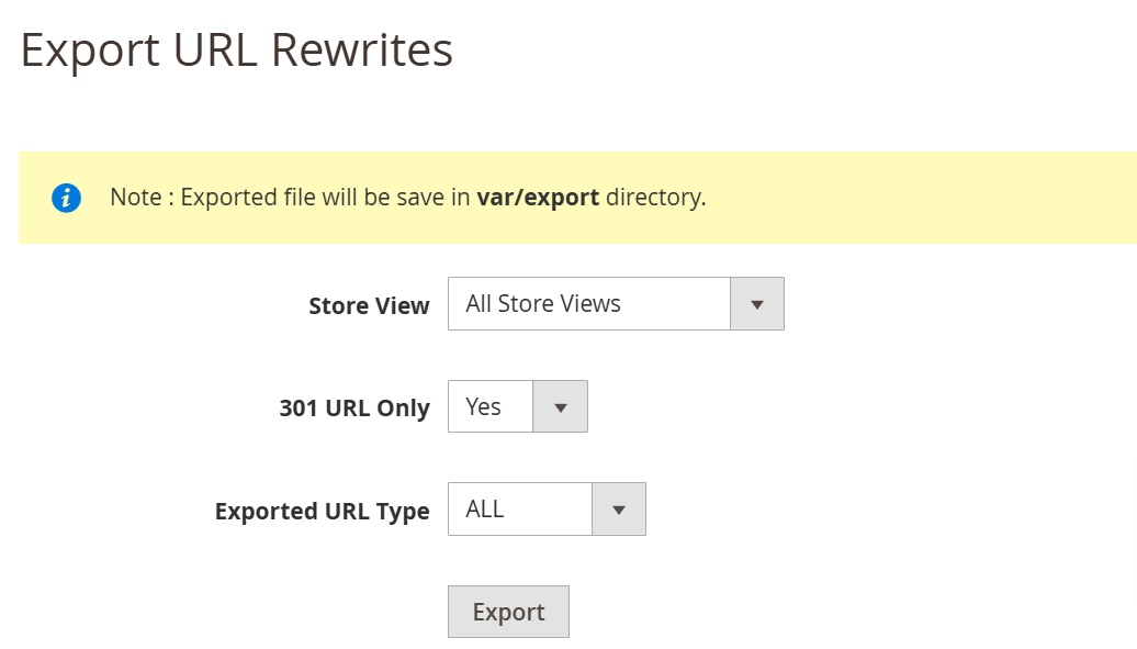Export_URL_Rewrites Page